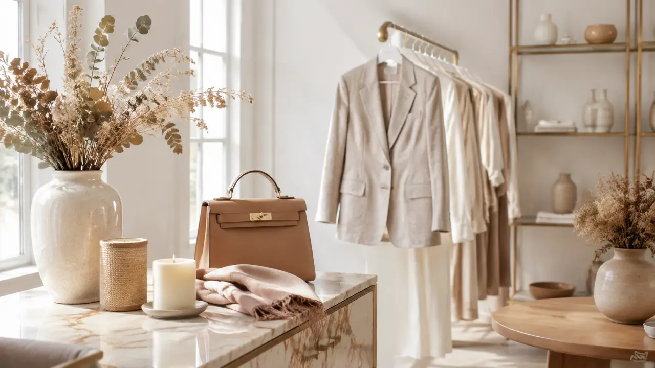 Femme élégante en trench-coat beige avec un sac en cuir artisanal dans une rue parisienne