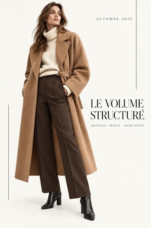Silhouette en manteau oversize et maille, tendance mode femme automne 2025