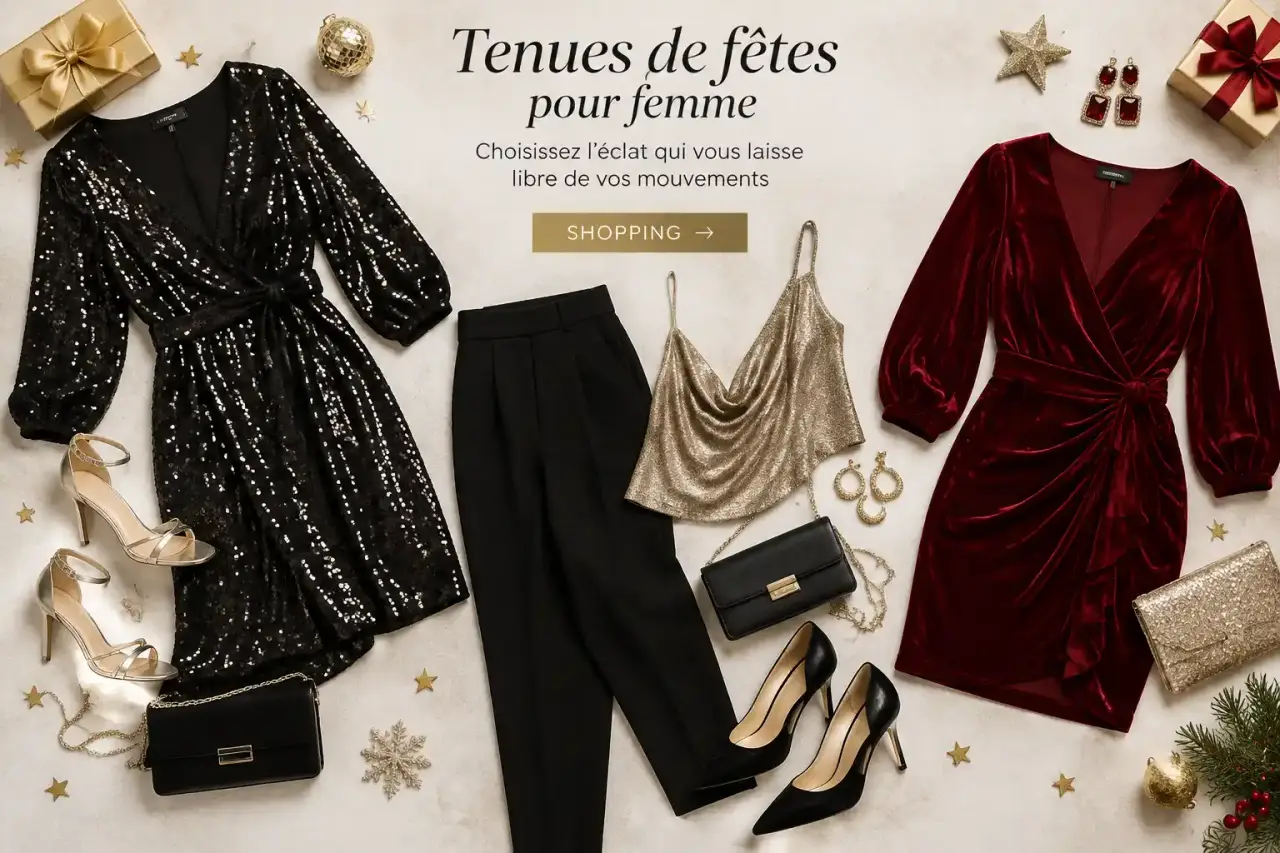 Tenues de fêtes pour femme : choisissez l’éclat qui vous laisse libre de vos mouvements