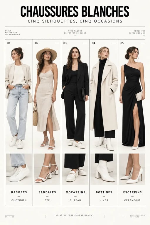 Chaussures femme blanc : cinq modèles portés selon la saison et l’occasion