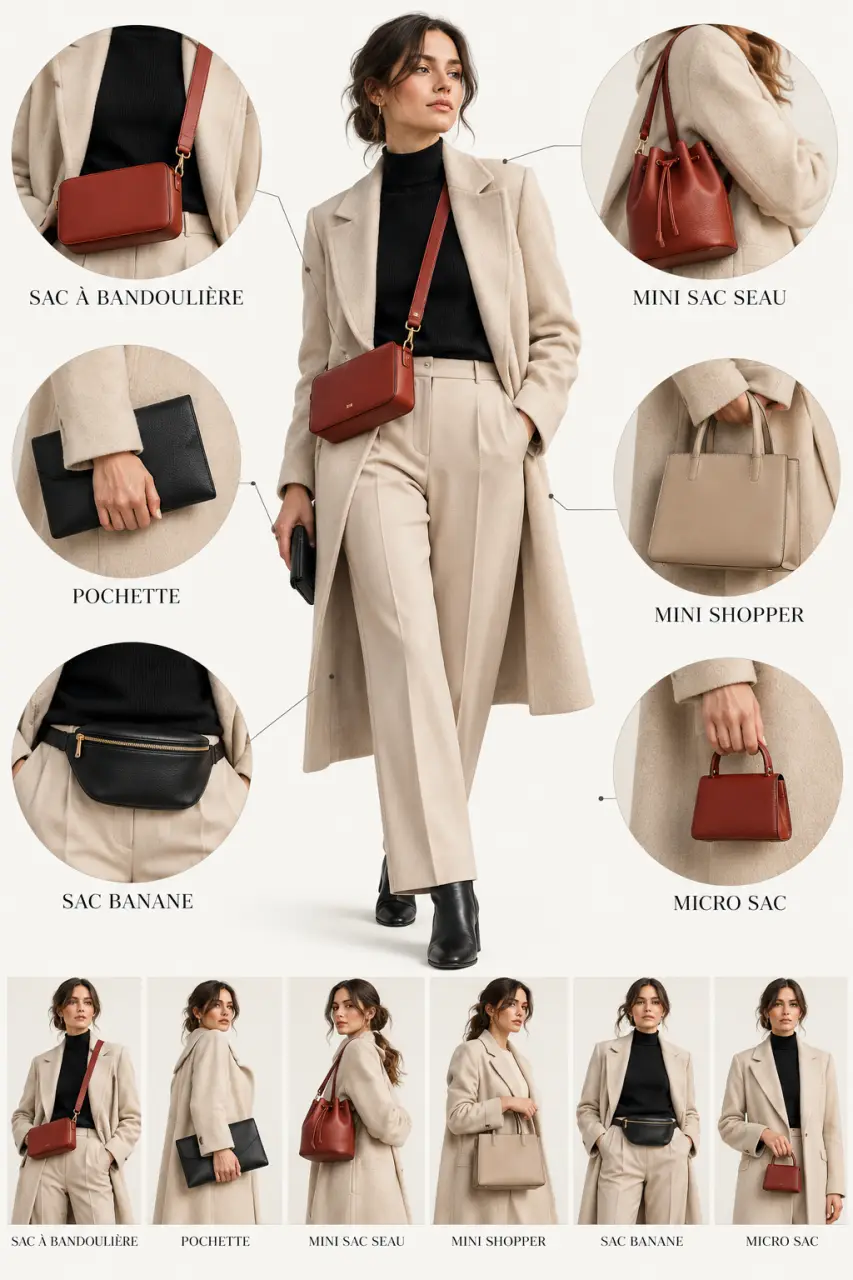 Petit sac à main : formes et modes de port selon les usages